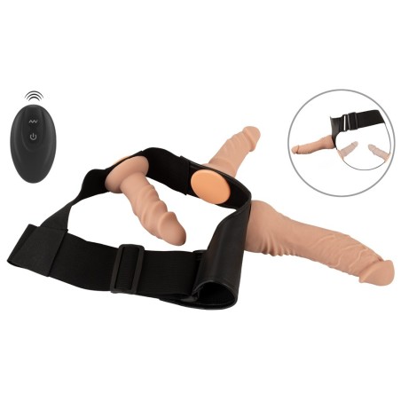 4-teiliges Strap-on-Set inklusive RC-Vibrator und 2 Dildos