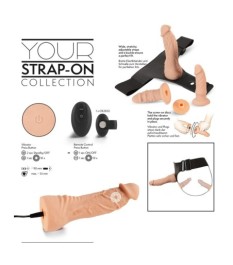 4-teiliges Strap-on-Set inklusive RC-Vibrator und 2 Dildos