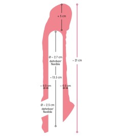 Penishülle mit Hoden-Öffnung, verlängert um 5 cm