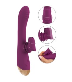 Rabbitvibrator mit genopptem Moving-Klitorisstimulator