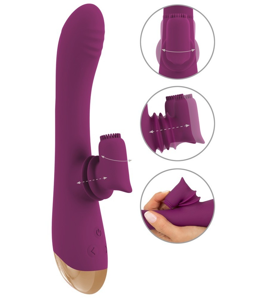 Rabbitvibrator mit genopptem Moving-Klitorisstimulator