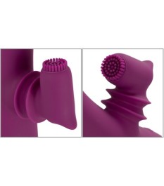 Rabbitvibrator mit genopptem Moving-Klitorisstimulator