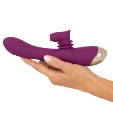 Rabbitvibrator mit genopptem Moving-Klitorisstimulator