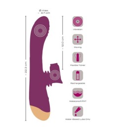 Rabbitvibrator mit genopptem Moving-Klitorisstimulator