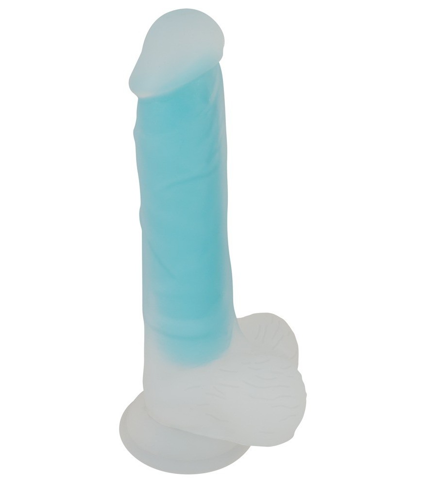 Naturdildo „Glow in the Dark” mit Saugfuß
