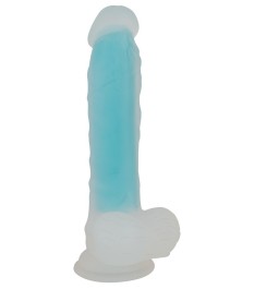 Naturdildo „Glow in the Dark” mit Saugfuß