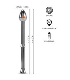 Prostata-Vibrator „Metal Milking Stick“ mit 10 Vibrationsmodi