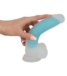 Naturdildo „Glow in the Dark” mit Saugfuß