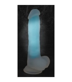 Naturdildo „Glow in the Dark” mit Saugfuß