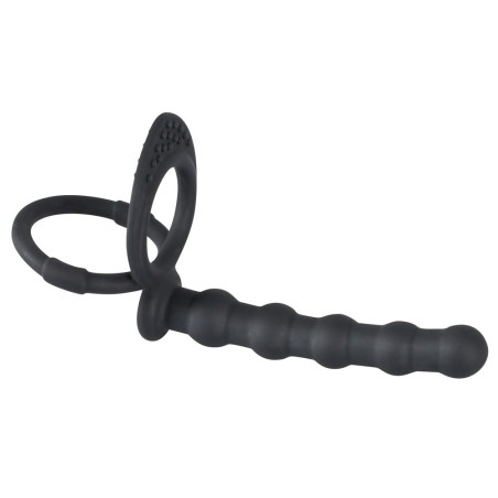 Penis-/Hodenring „Cock & ball ring“ mit Analdildo