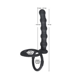Penis-/Hodenring „Cock & ball ring“ mit Analdildo