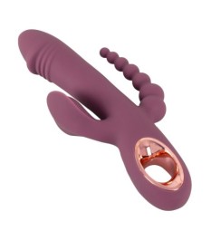 Rabbitvibrator „Slim Triple Plum“ mit Anal-Stimulator