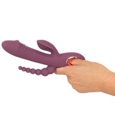 Rabbitvibrator „Slim Triple Plum“ mit Anal-Stimulator