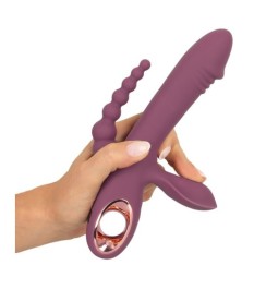 Rabbitvibrator „Slim Triple Plum“ mit Anal-Stimulator