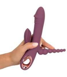 Rabbitvibrator „Slim Triple Plum“ mit Anal-Stimulator