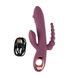 Rabbitvibrator „Slim Triple Plum“ mit Anal-Stimulator