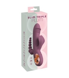 Rabbitvibrator „Slim Triple Plum“ mit Anal-Stimulator