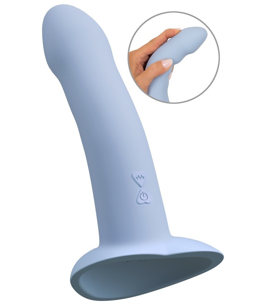 Vibrator „Heart Guy Blue“ mit herzförmigem Saugfuß