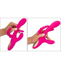 Rabbitvibrator „Triple Vibe With Flicking Tongue“ mit Anal-Stimulator