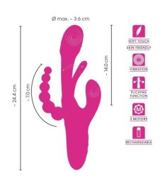 Rabbitvibrator „Triple Vibe With Flicking Tongue“ mit Anal-Stimulator