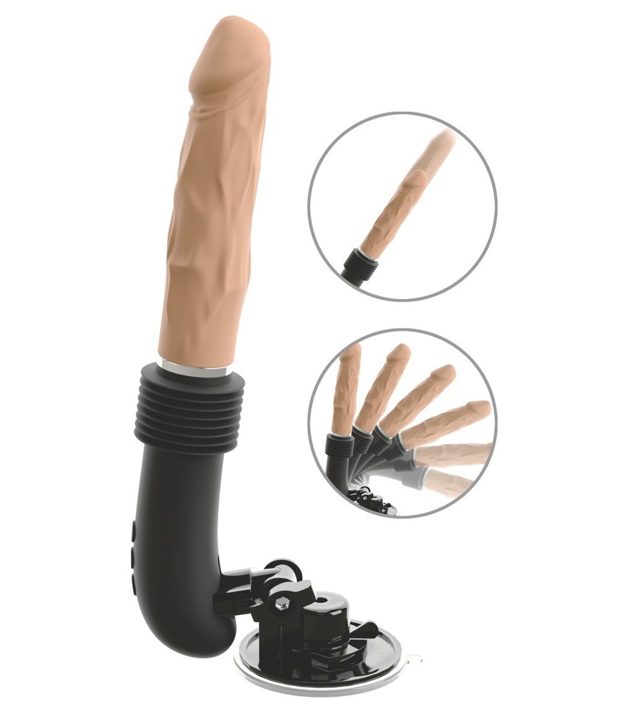 Stoßvibrator „RC Fucking Machine Flesh“ mit abnehmbarem Saugfuß