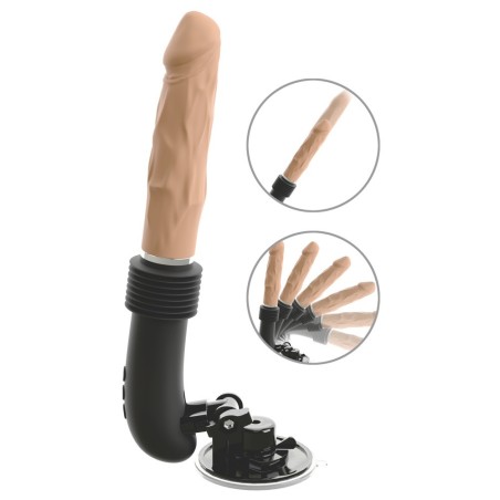 Stoßvibrator „RC Fucking Machine Flesh“ mit abnehmbarem Saugfuß