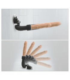 Stoßvibrator „RC Fucking Machine Flesh“ mit abnehmbarem Saugfuß