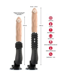 Stoßvibrator „RC Fucking Machine Flesh“ mit abnehmbarem Saugfuß