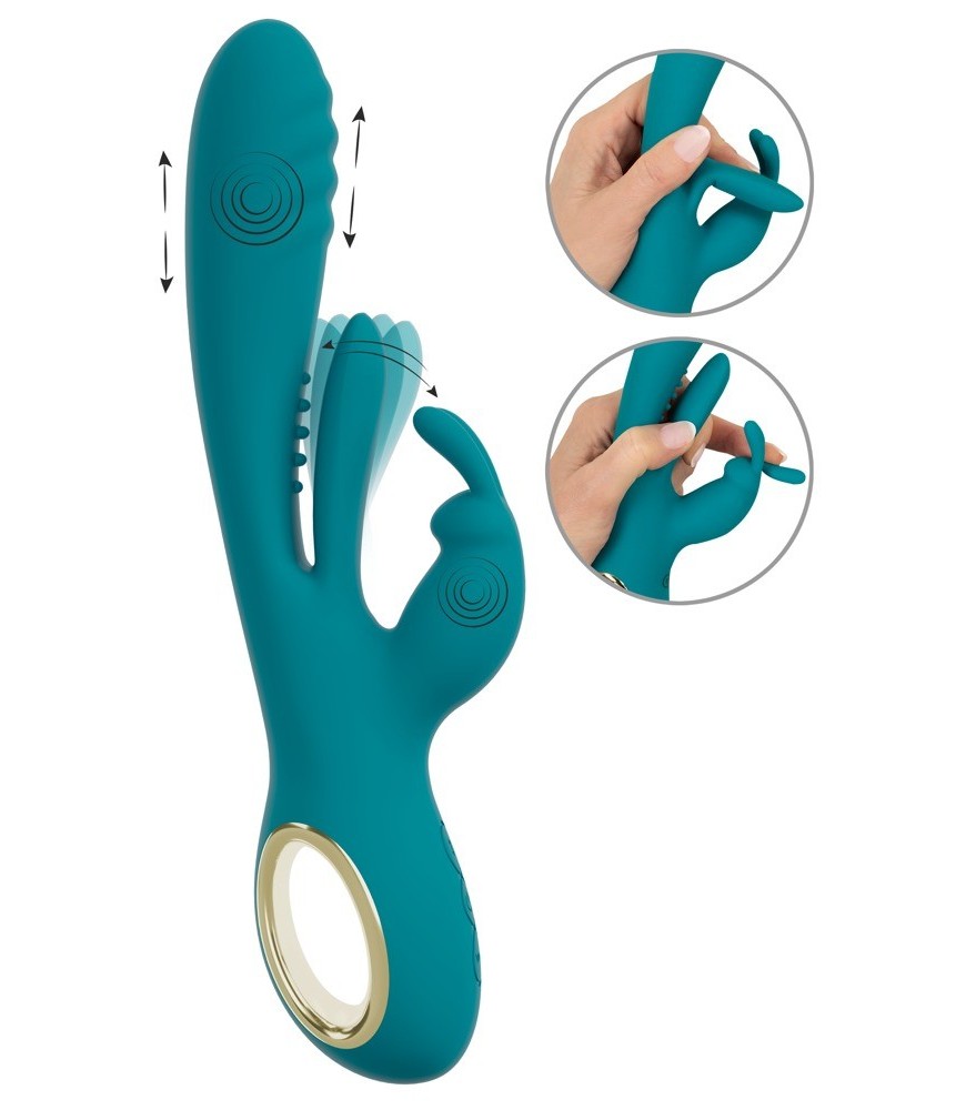 Rabbitvibrator mit Stoßfunktion und G-Punkt-Zunge