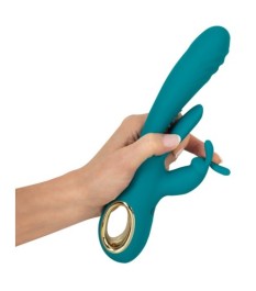 Rabbitvibrator mit Stoßfunktion und G-Punkt-Zunge