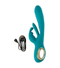 Rabbitvibrator mit Stoßfunktion und G-Punkt-Zunge