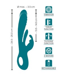 Rabbitvibrator mit Stoßfunktion und G-Punkt-Zunge