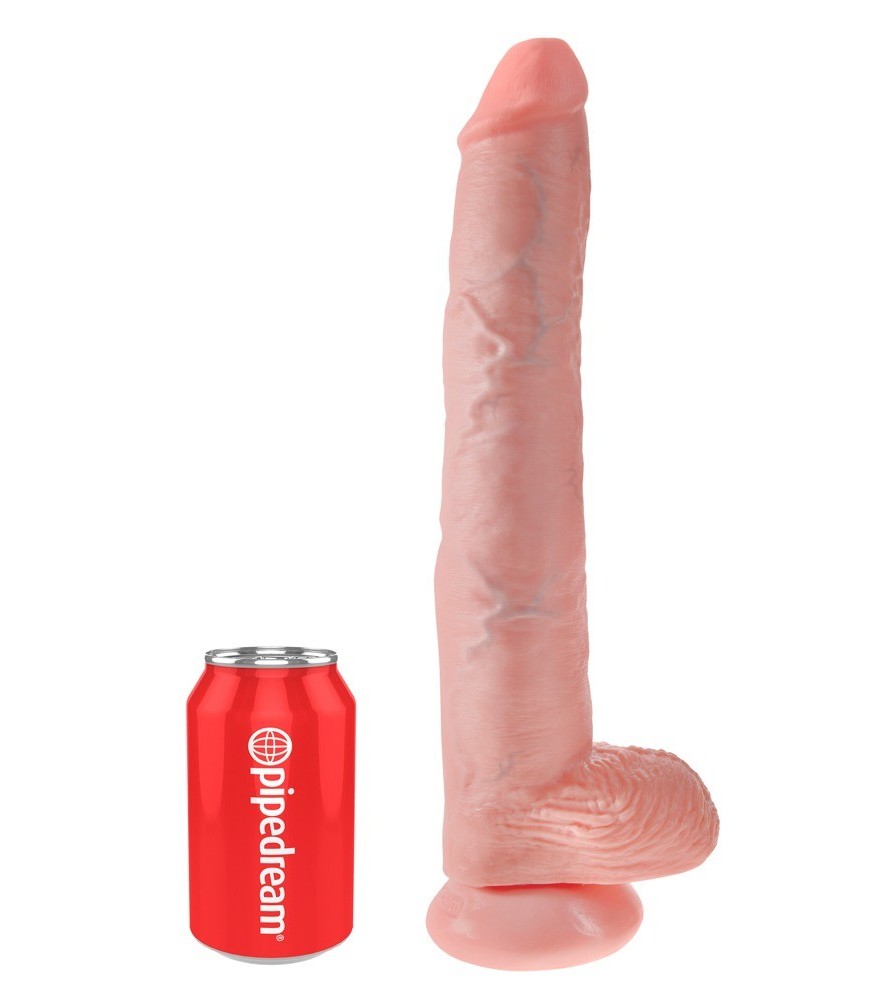 Naturdildo „14" Cock with Balls" mit Saugfuß