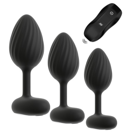 3-teiliges Analplug-Set mit Vibration
