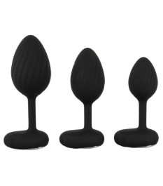 3-teiliges Analplug-Set mit Vibration