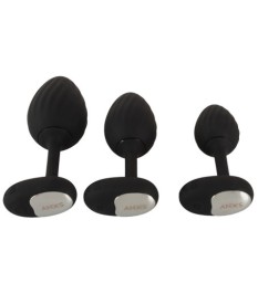 3-teiliges Analplug-Set mit Vibration