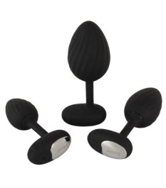 3-teiliges Analplug-Set mit Vibration