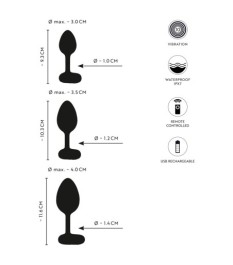 3-teiliges Analplug-Set mit Vibration
