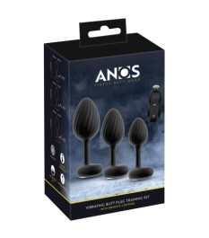 3-teiliges Analplug-Set mit Vibration