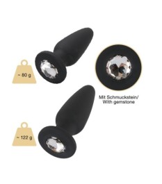 2er-Set Analplugs mit Glitzerstein