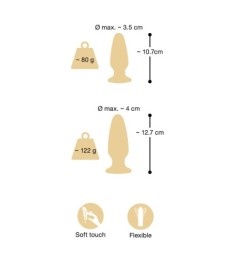 2er-Set Analplugs mit Glitzerstein