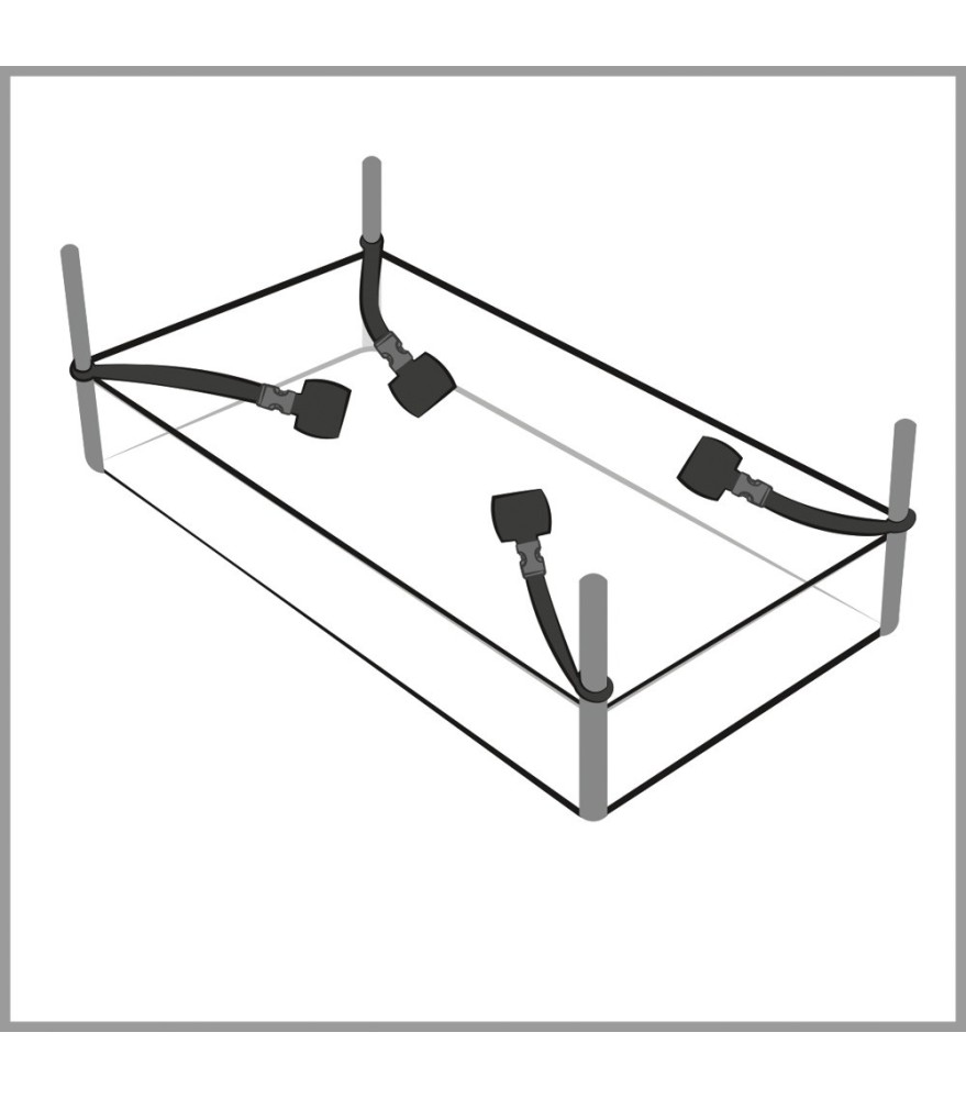 7-teiliges Bettfessel-Set mit Bondage-Schal aus Satin