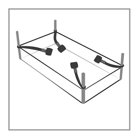 7-teiliges Bettfessel-Set mit Bondage-Schal aus Satin