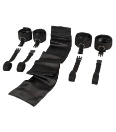 7-teiliges Bettfessel-Set mit Bondage-Schal aus Satin