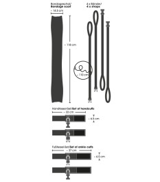 7-teiliges Bettfessel-Set mit Bondage-Schal aus Satin