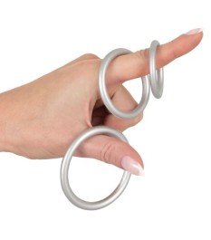 3-teiliges Penisring-Set „Metallic Silicone Cock Ring Set“, aus Siliko