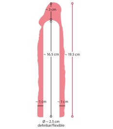 Penishülle „Extension Sleeve +3cm“, 19,5 cm
