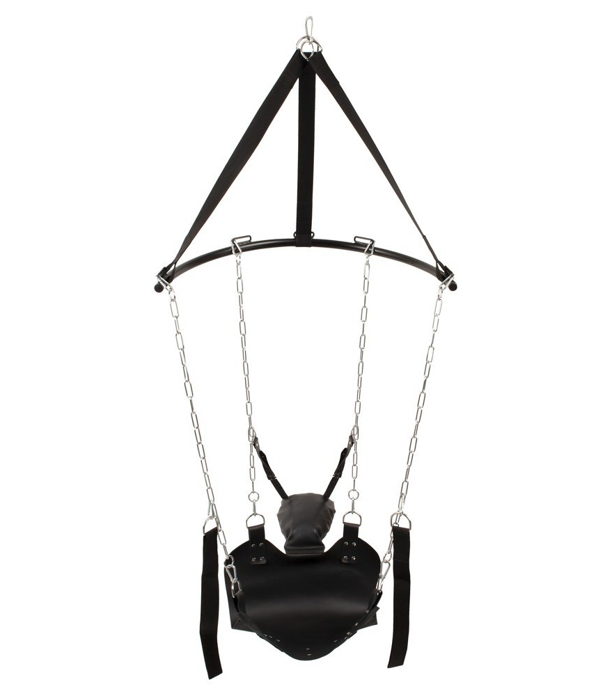 Liebesschaukel "Sex Swing" mit Liegefläche aus Leder und Kopfpolster