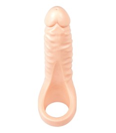 Penis-/Hodenring „Double Fucker“ mit flexiblem Naturdildo