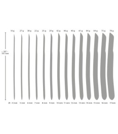 „14-Piece Dilator Set“, verschiedene Ø und Gewichte sortiert in edlem